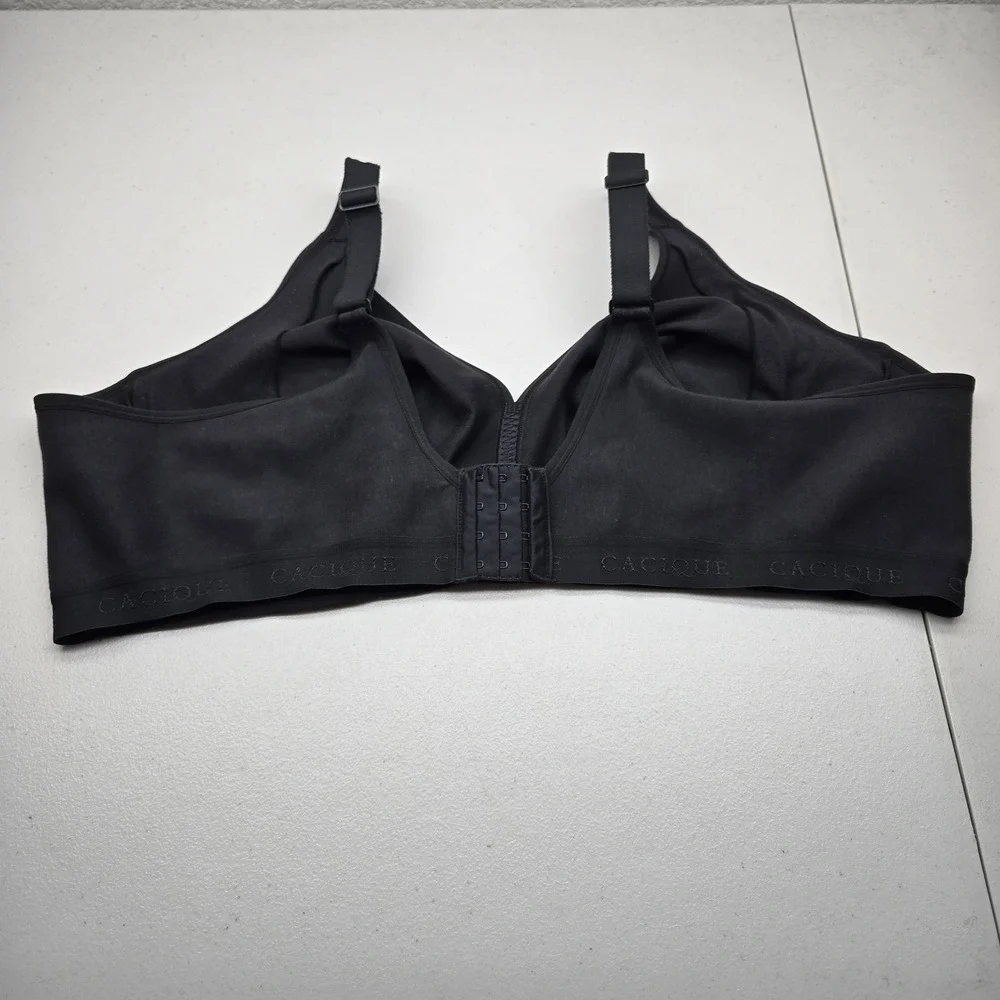 Cacique Women Bra 54D Black T Shirt Wireless Strap Adjustable
